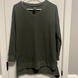 Women’s Olive Green Solid Waffle Knit Tunic by Lidy S/M